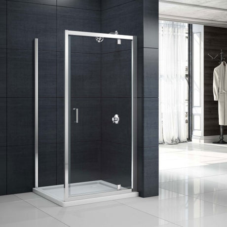 Merlyn Mbox 800mm Pivot Shower Door - 6mm Clear Glass - MBP800