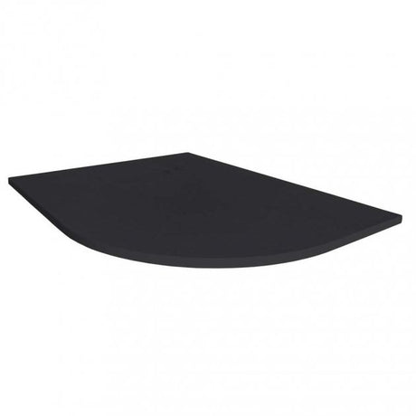 Merlyn TrueStone 1000mm x 800mm Right Handed Offset Quadrant Shower Tray with Waste - Pure Black - T108HBR