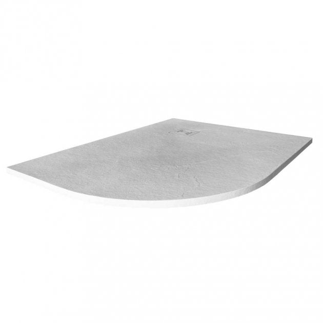 Merlyn TrueStone 1000mm x 800mm LH Offset Quadrant Shower Tray with Waste - White - T108HWL