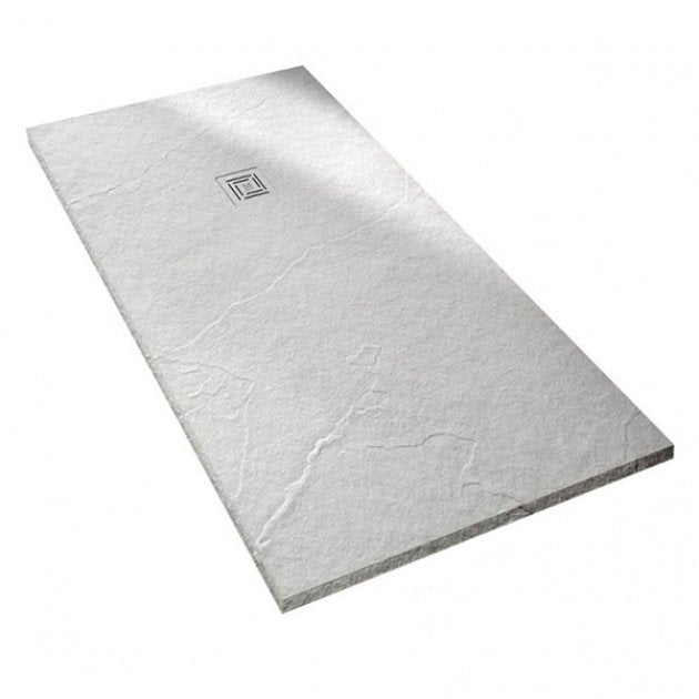 Merlyn TrueStone 1400mm x 800mm Rectangular Shower Tray with Waste - White - T148RTW