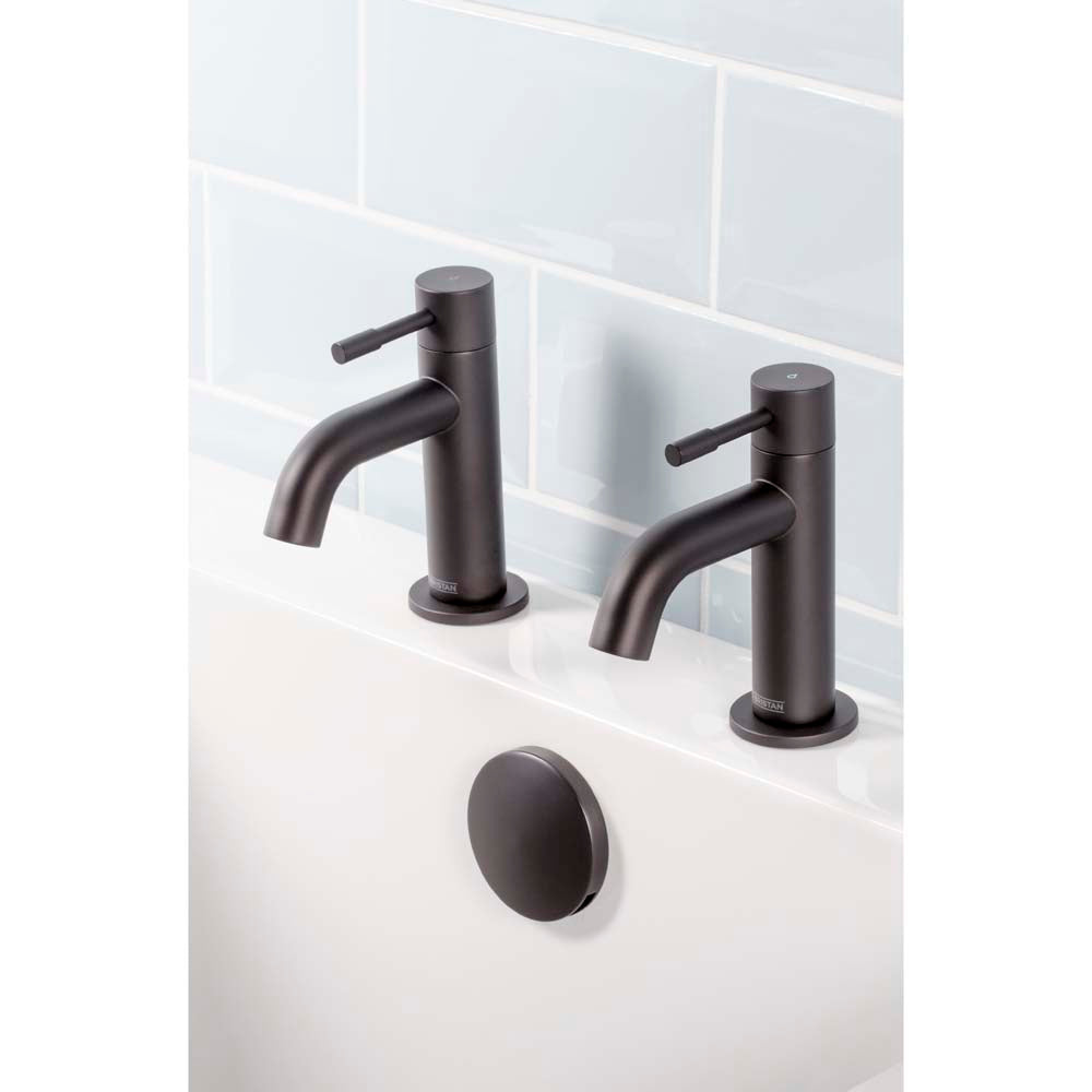 Bristan Mila Bath Pillar Taps - Black - MI 3/4 BLK