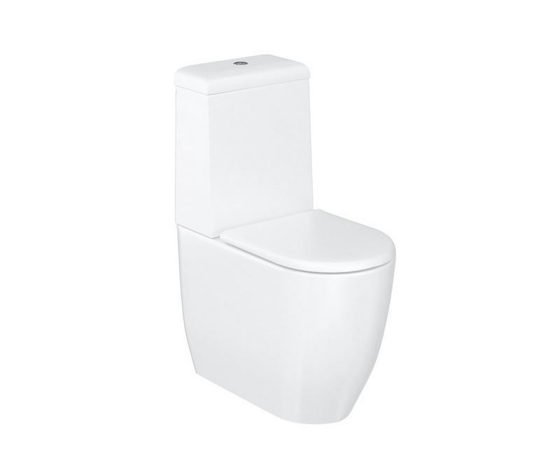 Britton Milan Rimless Close Coupled WC and Seat - White Gloss - 15.B.35307
