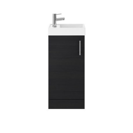 Nuie 1-Door Vault Floor Standing Vanity Unit with Basin 400mm Wide - H