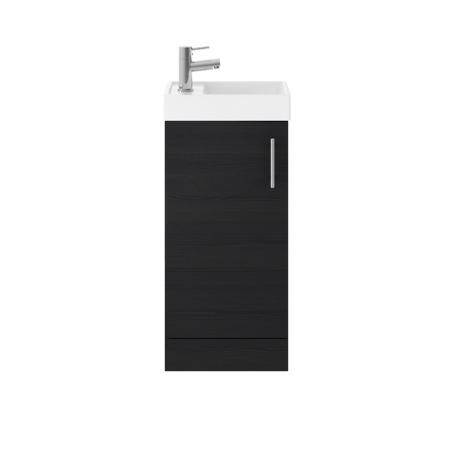 Nuie 1-Door Vault Floor Standing Vanity Unit with Basin 400mm Wide - H