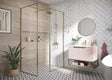 Scudo Minos Framed Glass Panel 1000mm - Brushed Brass - MINFRAME1000BB