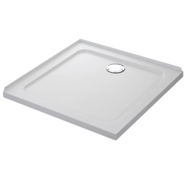 Mira Flight Low 2 Upstands Square Shower Tray with Waste 900mm X 900mm - White - 1.1697.323.WH