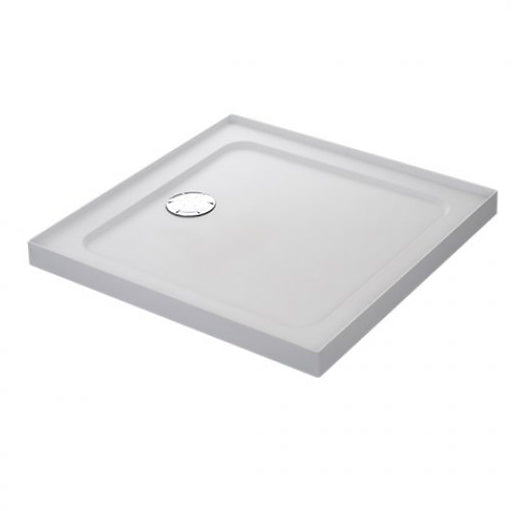 Mira Flight Safe  4 Upstands Anti-Slip Square Shower Tray with Waste 900mm x 900mm - White - 1.1697.325.AS