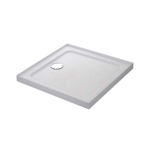Mira Flight Safe 4 Upstands Anti-Slip Square Shower Tray with Waste 800mm x 800mm - White - 1.1697.322.AS
