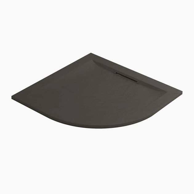 Mira Flight Level Quadrant Shower Tray with Waste 900mm x 900mm - Slate Effect - 1.1898.092.SS4