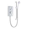 Mira Jump 8.5kw white and chrome electric shower with adjustable showerhead and dual control dials