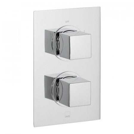 Vado Mix 2 Outlet chrome thermostatic shower valve with two handles wall mounted