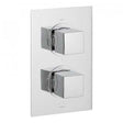 Vado Mix 3 Outlet chrome thermostatic shower valve with two square handles wall mounted