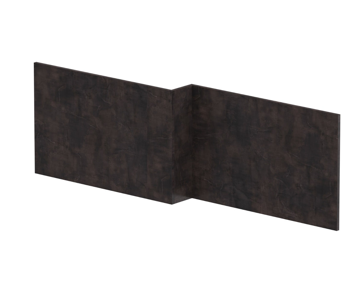 Hudson Reed Havana Square L Shape Shower Bath Front Panel & Plinth 1700mm - Metallic Slate - MPC2635