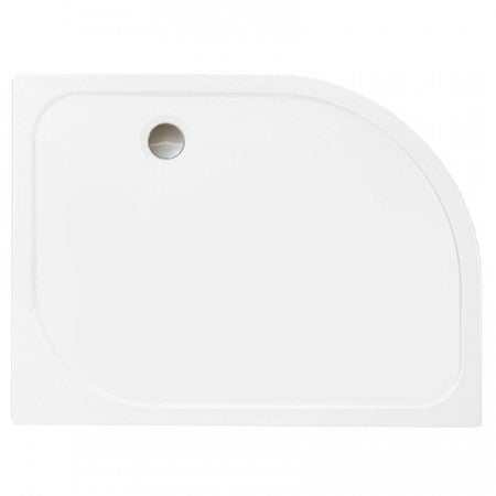 Merlyn MStone Stone Resin Offset Quadrant Shower Tray with Waste 900mm x 760mm Left Handed - White - D976QL