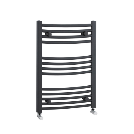 Nuie Curved Heated Towel Rail 700mm High x 500mm Wide - Anthracite - M