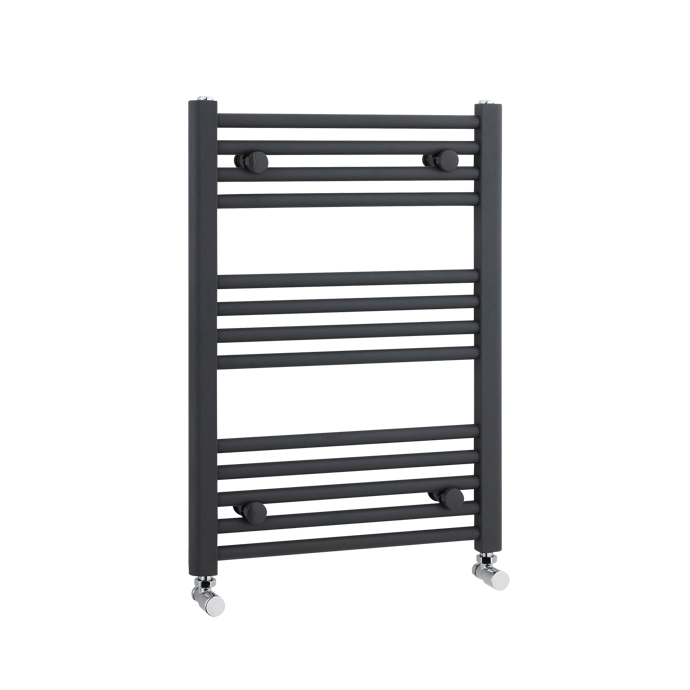 Nuie Straight Heated Towel Rail 700mm High x 500mm Wide  - Anthracite 