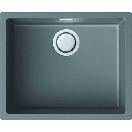 Reginox Elleci Granite light grey single bowl kitchen sink with chrome waste system