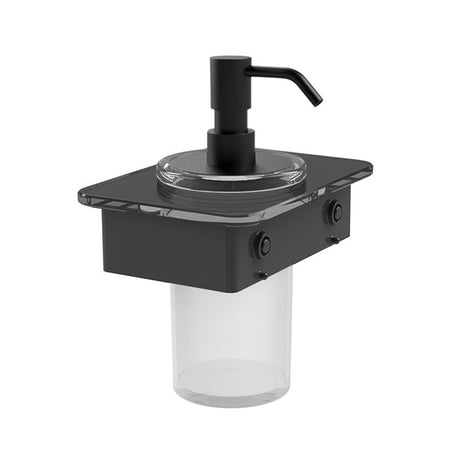 Vado Muse Soap Dispenser With 150mm Black Glass Shelf - Matt Black - MUS-082B-BLK-MB