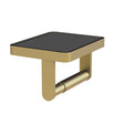 Vado Muse Toilet Roll Holder with Black Glass Insert - Satin Brass - MUS-180-BLK-SBR