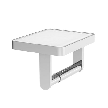 Vado Cameo Paper Holder with White Glass - Chrome - MUS-180-WHT-CP