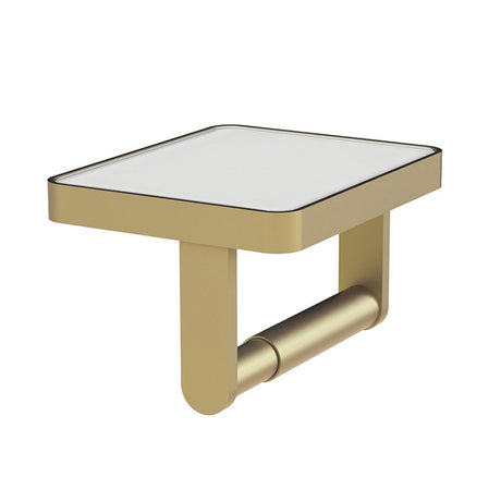 Vado Cameo Paper Holder with White Glass - Satin Brass - MUS-180-WHT-SBR