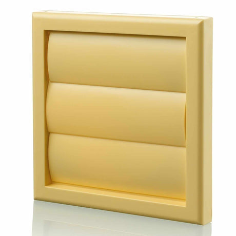 Blauberg Plastic Vented 100mm gravity shutter air grille in cotswold stone for external wall ventilation