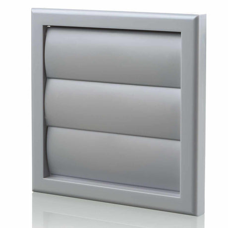 Blauberg plastic vented gravity shutter ventilation grille in grey 150mm for external wall installation