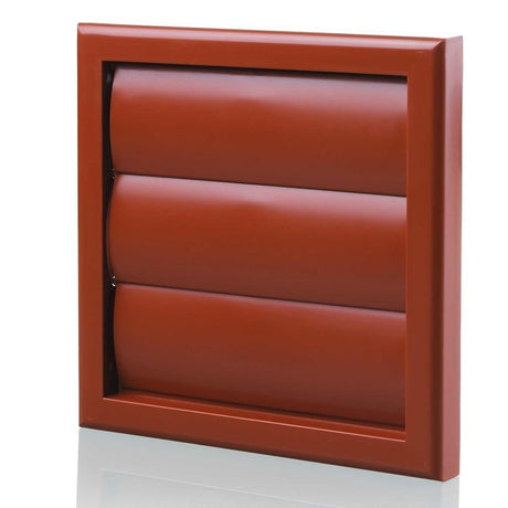Blauberg plastic vented terracotta gravity shutter ventilation grille 100mm square