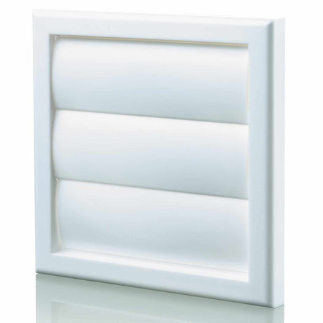Blauberg plastic vented 125mm white gravity shutter ventilation grille for external wall installation
