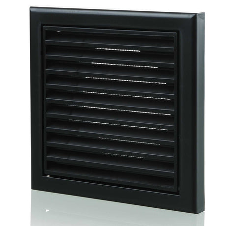 Blauberg Plastic Vented black 100mm fixed blade ventilation grille with louvred design