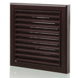Blauberg plastic vented fixed blade brown air ventilation louvred grille for 100mm duct with insect mesh and removable core