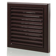Blauberg plastic vented fixed blade air ventilation grille in brown, 125mm with insect mesh and removable core