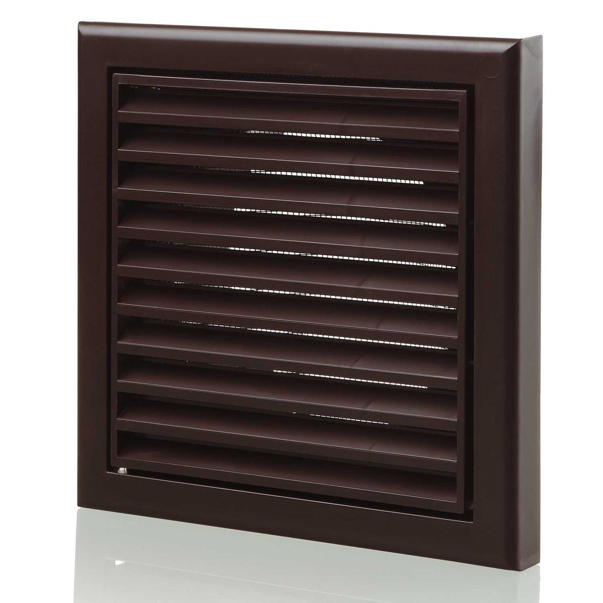 Blauberg plastic vented fixed blade air ventilation grille in brown, 125mm with insect mesh and removable core