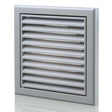 Blauberg plastic vented fixed blade air ventilation grille in grey with insect mesh and 100mm duct connection