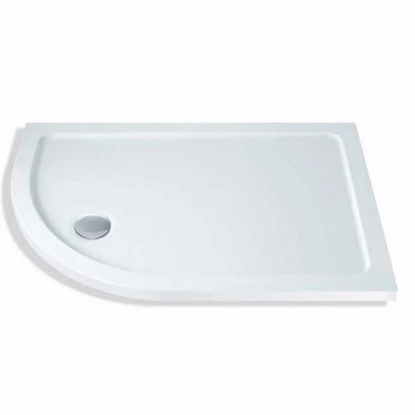MX Elements Offset Quadrant Left Handed Shower Tray with Waste 1000mm x 800mm - White - TOS
