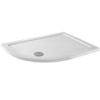 MX Elements Anti-Slip Offset Quadrant Left Handed Shower Tray with Waste 1000mm x 800mm - White - ASTOS