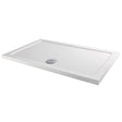 MX Elements Flat Top Anti - Slip Rectangular Shower Tray with Waste 800mm x 760mm - White - ASSMB - TAP 'N' SHOWER