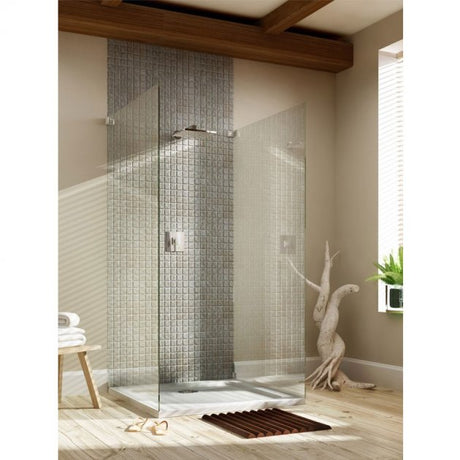 MX Elements Modern Flat Top Rectangular Shower Tray with Waste 1700mm x 750mm - White - STC