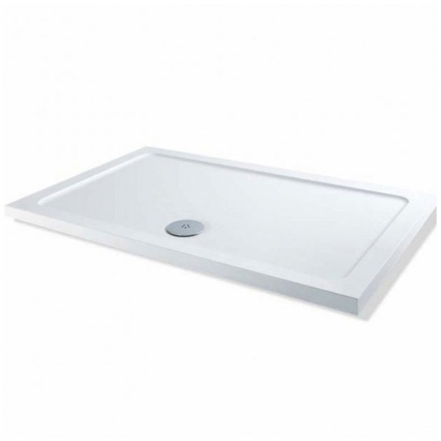 MX Elements Rectangular Flat Top Shower Tray with Waste 1300mm x 700mm - White - SS2