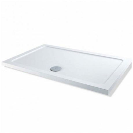 MX Elements Flat Top Rectangular Shower Tray with Waste 1600mm x 900mm - White - STI