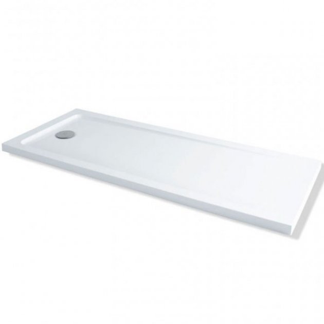 MX Elements Modern Flat Top Rectangular Shower Tray with Waste 1700mm x 700mm - White - ST2