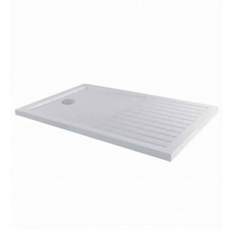 MX Elements Modern Rectangular Walk-In Shower Tray with Waste 1400mm x 900mm - White - ST4