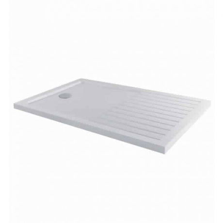 MX Elements Modern Walk-In Rectangular Shower Tray with Waste 1700mm x 800mm - White - ST6