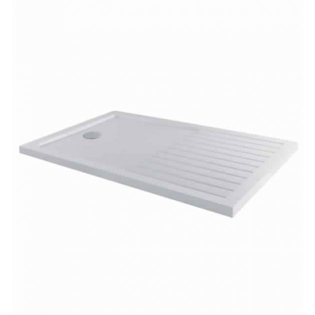 MX Elements Modern Walk-In Rectangular Shower Tray with Waste 1700mm x 800mm - White - ST6