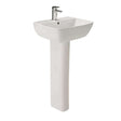 Britton My Home white 50cm basin with one tap hole and pedestal, glossy vitreous china finish