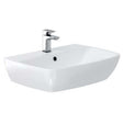 Britton My Home 60cm white basin with one tap hole and overflow, wall-mounted or pedestal option, vitreous china finish