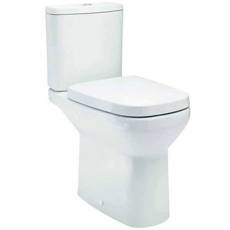 Britton My Home white toilet seat and cover with soft close chrome hinges and modern rounded design
