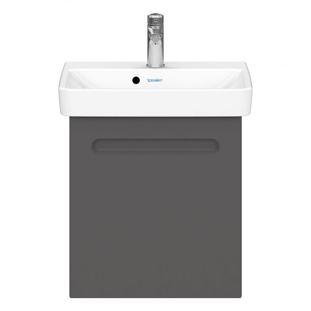 Duravit No.1 Right Hand Wall Hung 1 Door Vanity Unit 390mm - Graphite Matt - N14266R49490000