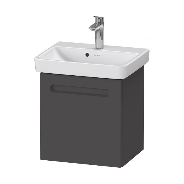 Duravit No.1 Left Hand Wall Hung 1 Door Vanity Unit 440mm - Graphite Matt - N14267L49490000