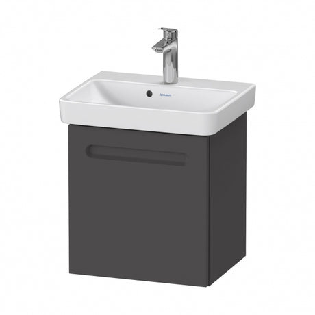 Duravit No.1 Left Hand Wall Hung 1 Door Vanity Unit 440mm - Graphite Matt - N14267L49490000